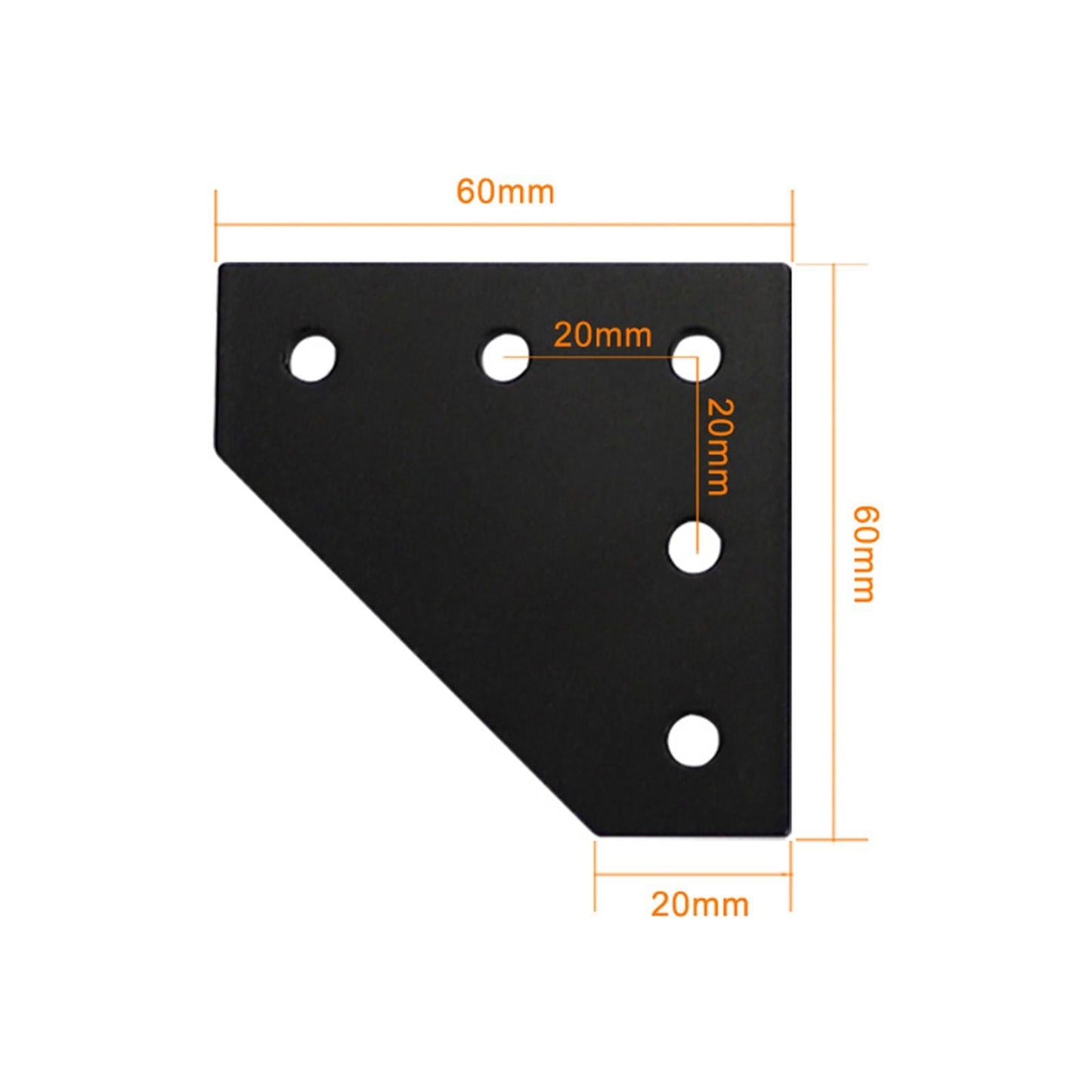 2x 5 Hole Joint Board Plate Joining Plate Bracket for 3D Printer Accessories 5 hole L-shaped