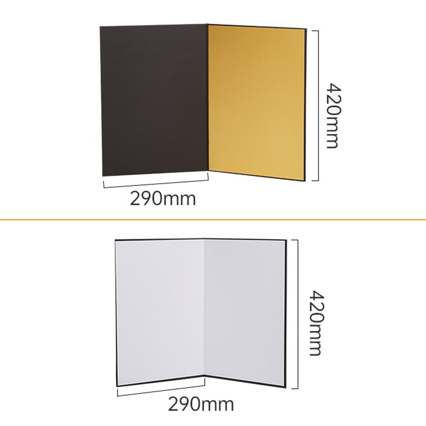 A3 Camera Photography Cardboard Folding Reflective Paper for Absorb Light black white gold