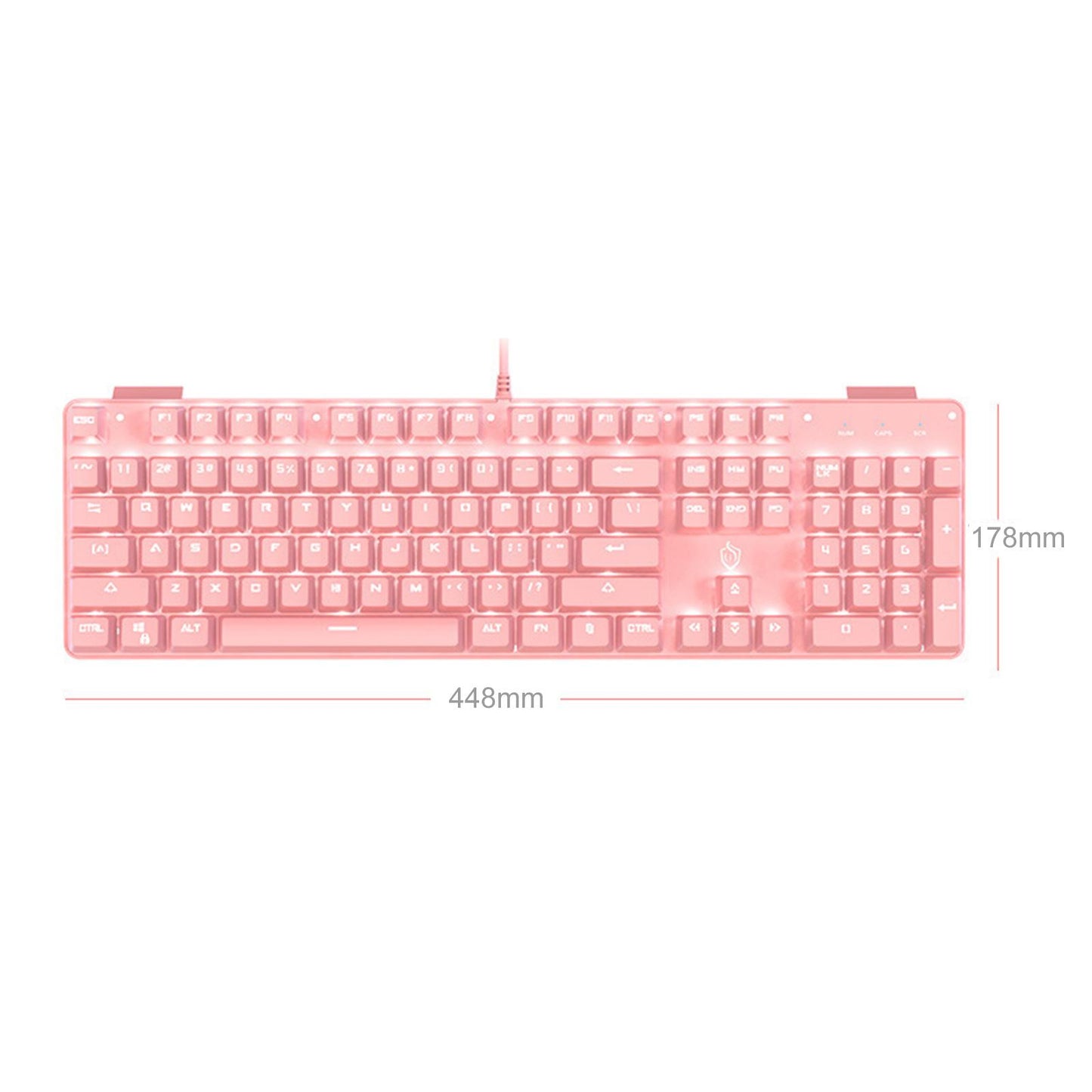 Wired Gaming Keyboard Ergonomic Pink Keyboard for Computer Gamer Square
