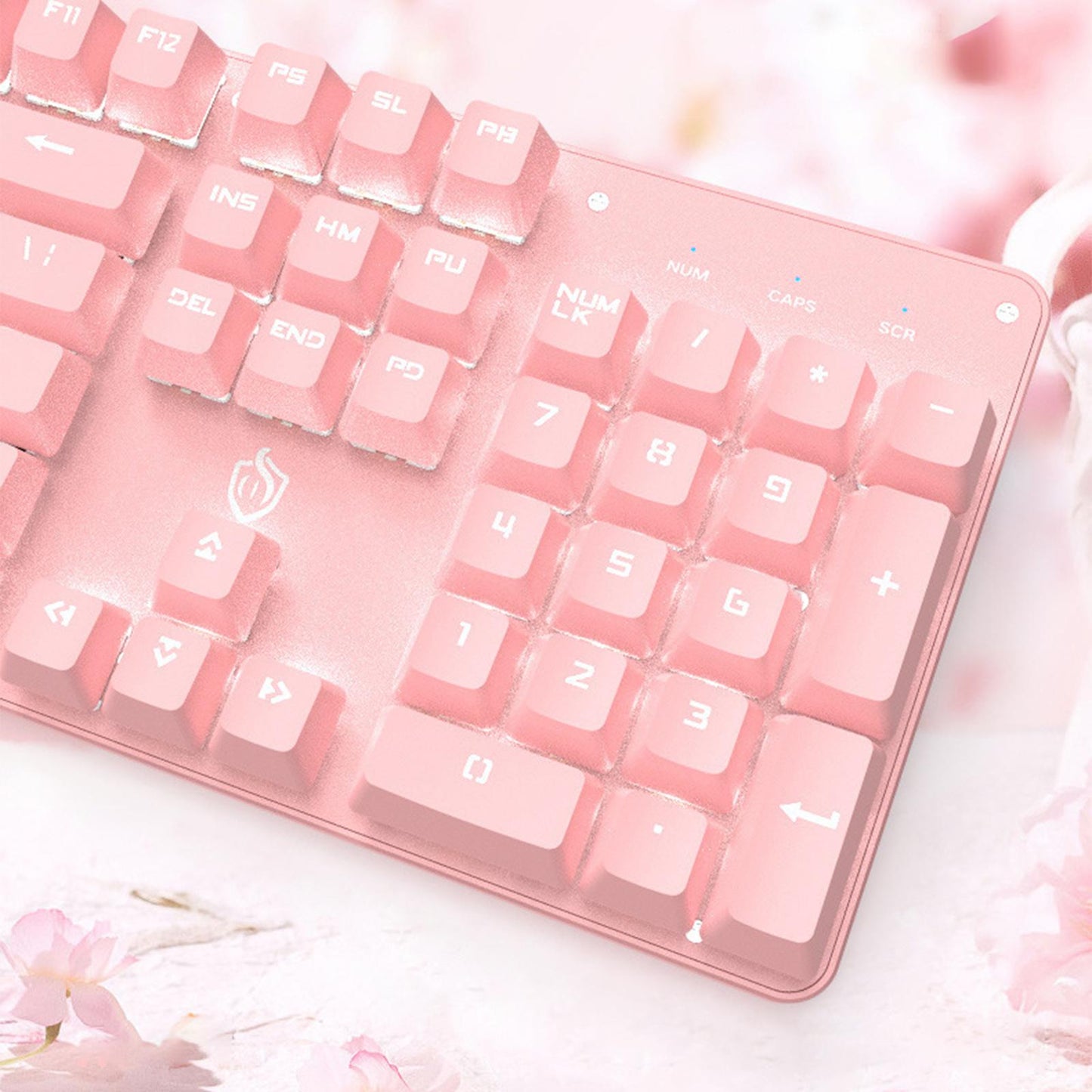 Wired Gaming Keyboard Ergonomic Pink Keyboard for Computer Gamer Square