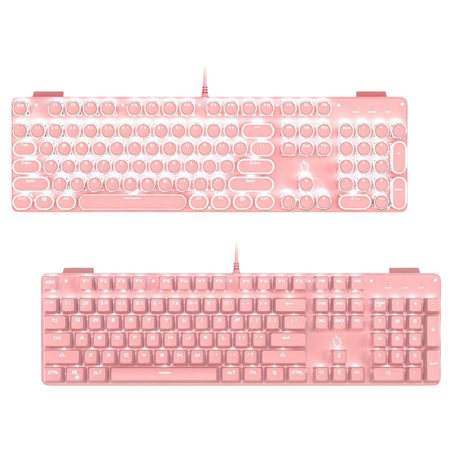 Wired Gaming Keyboard Ergonomic Pink Keyboard for Computer Gamer Square