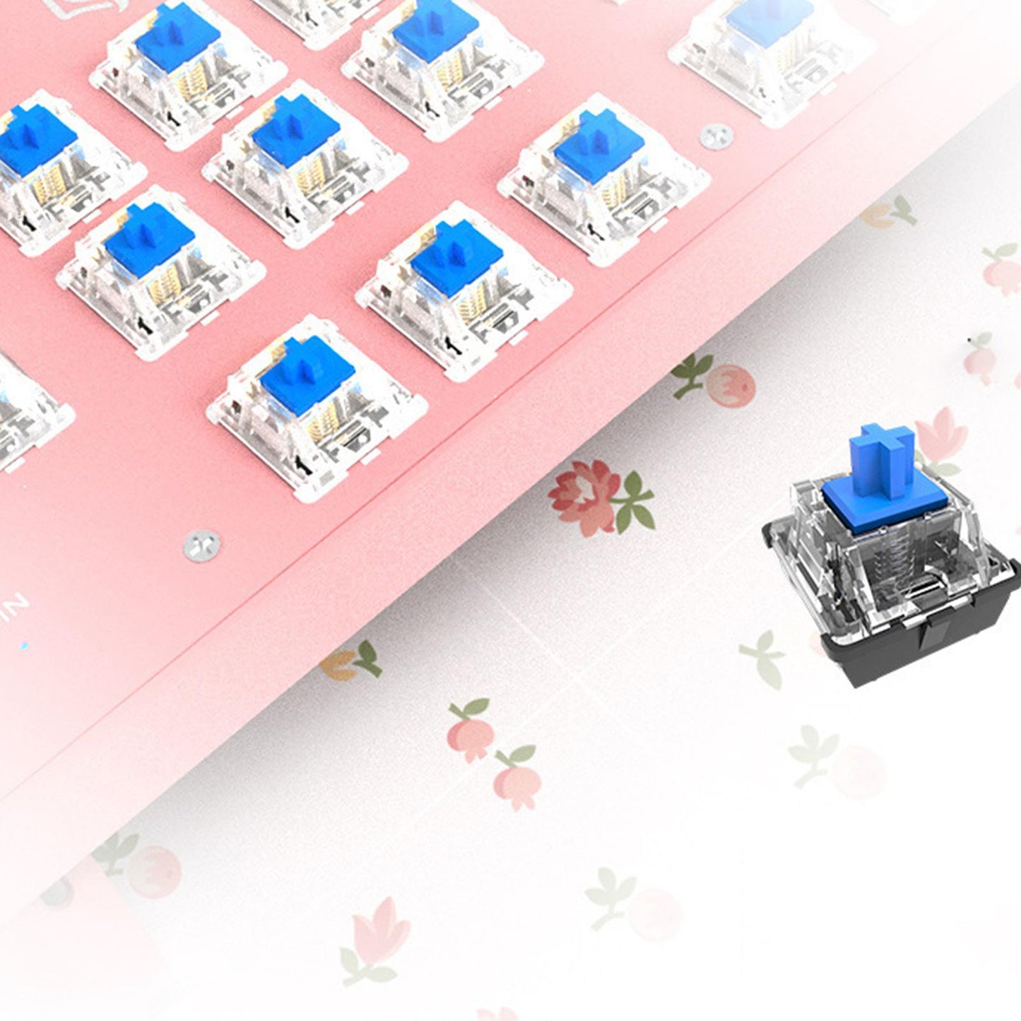 Wired Gaming Keyboard Ergonomic Pink Keyboard for Computer Gamer Round