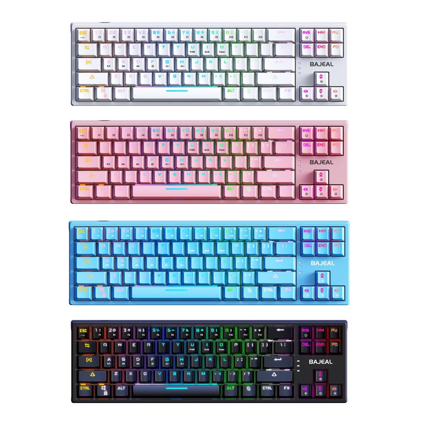 Wired Mechanical Gaming Keyboard Wired Keyboard 71-Key for Computer Desktop White