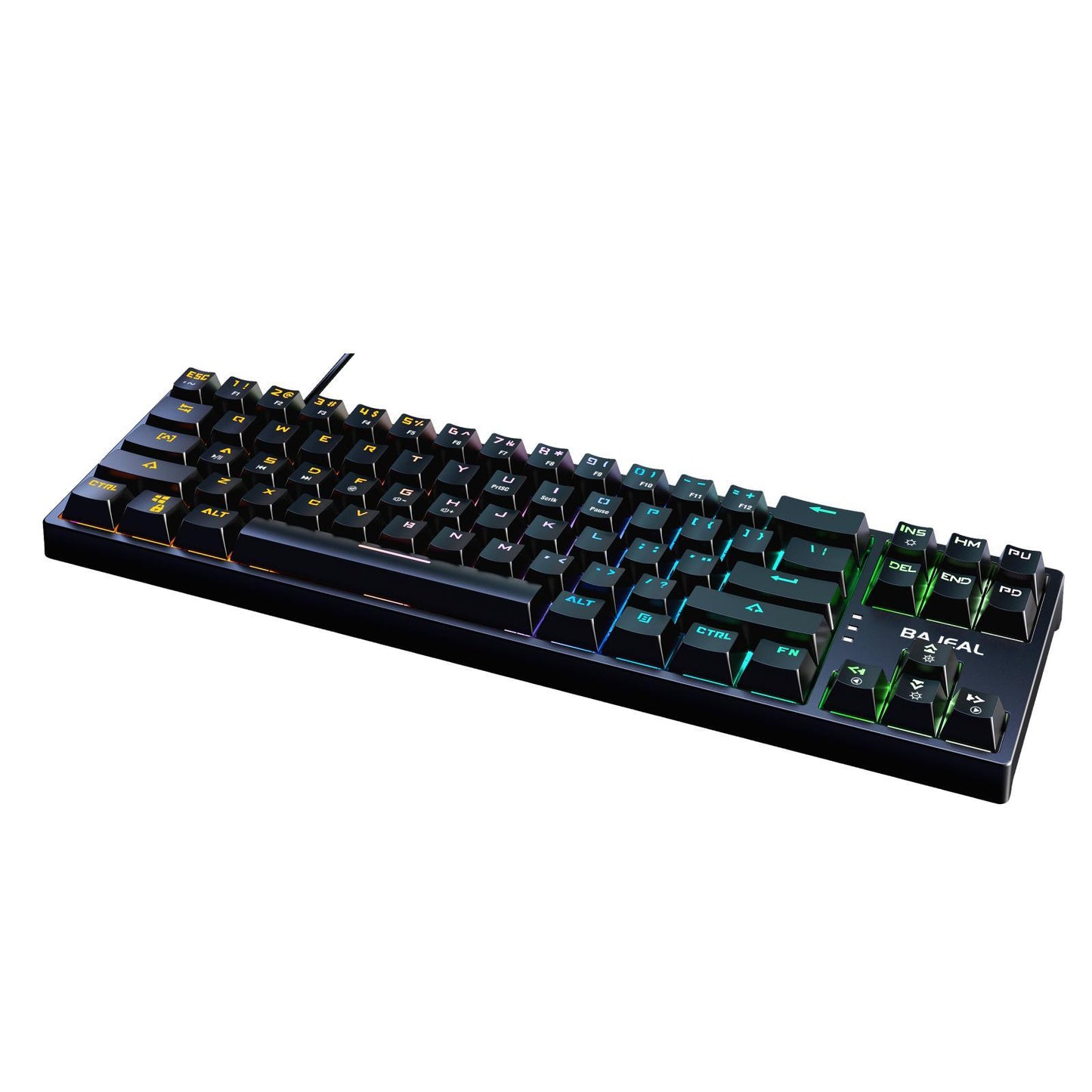 Wired Mechanical Gaming Keyboard Wired Keyboard 71-Key for Computer Desktop Black
