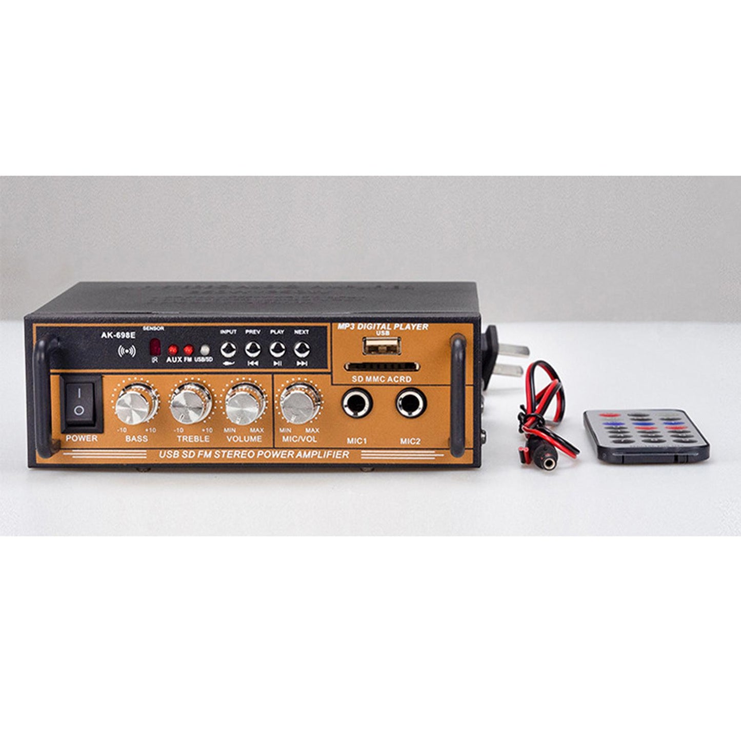 12V 220V Audio Power Amplifier 60W+60W 2 Channel Mini for Home Garage US