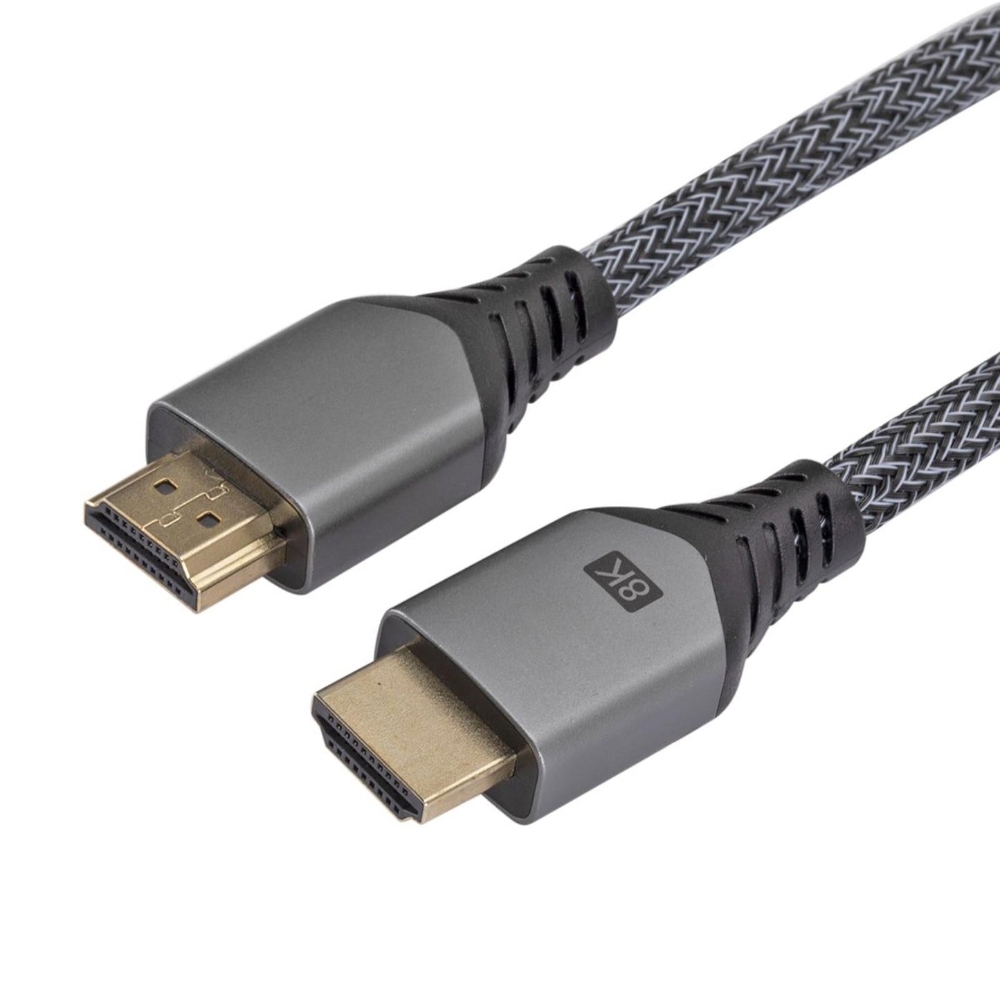 8K HDMI Cable 2.1 Compact Flexible Portbale HDMI Braided Cord for Projector Gray 1m