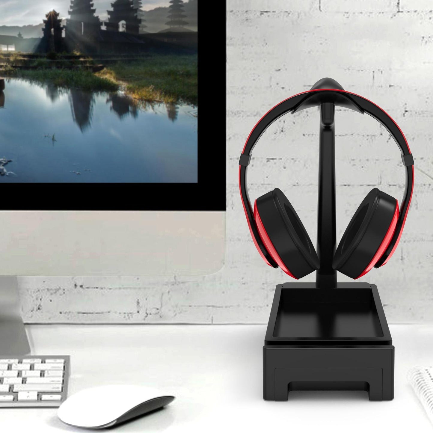 Desk Headset Stand Phone Mount Hook Rack Headphone Hanger for Game Home KM21