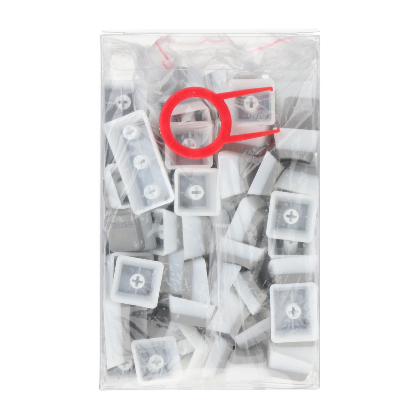 PBT Pudding Keycaps 108 KeysDoubleshot Keycap Set for PC Gaming Silver Gray