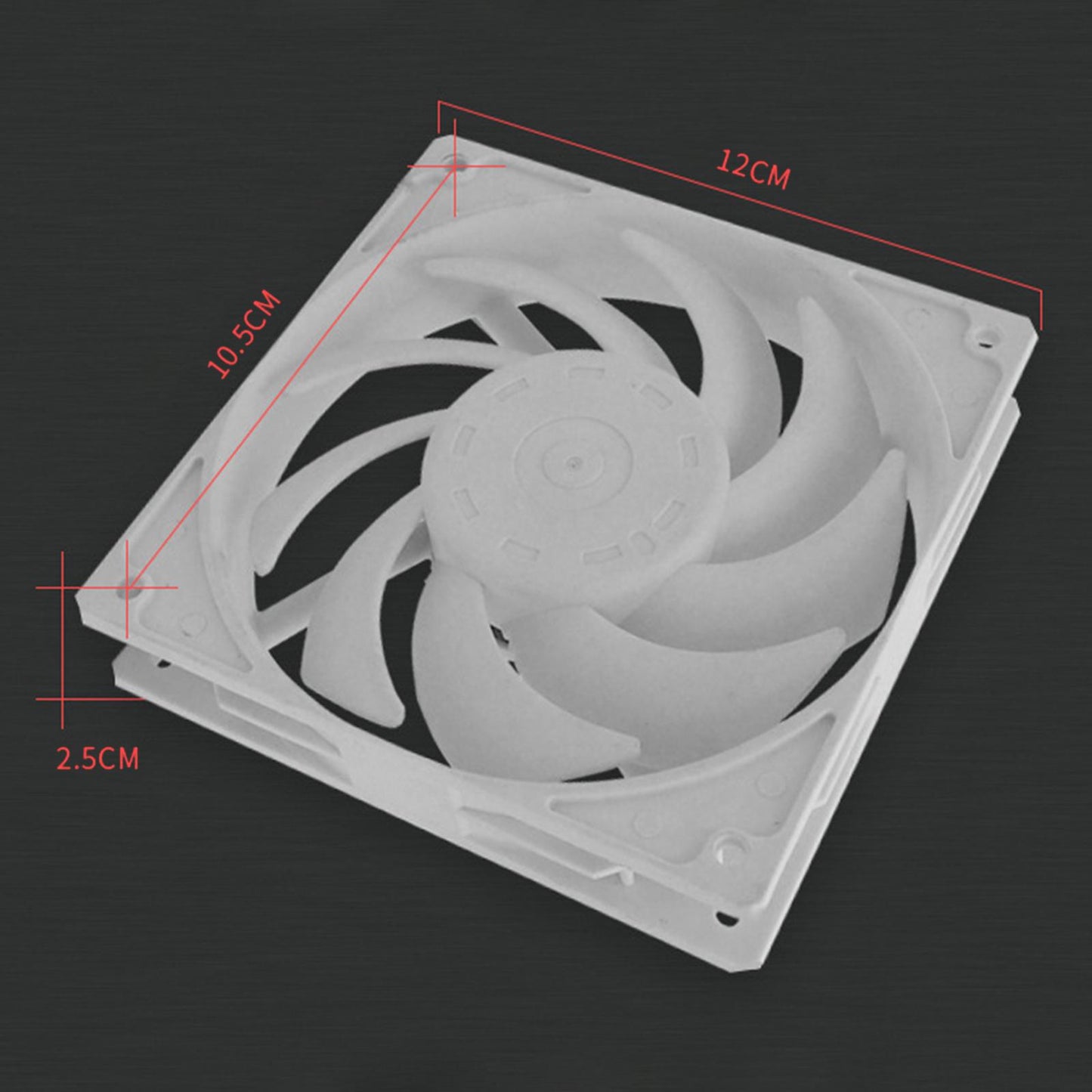 Quiet Cooling Case Fan 12cm/120mm DIY 4-Pin for Computer Case Mining Rig White