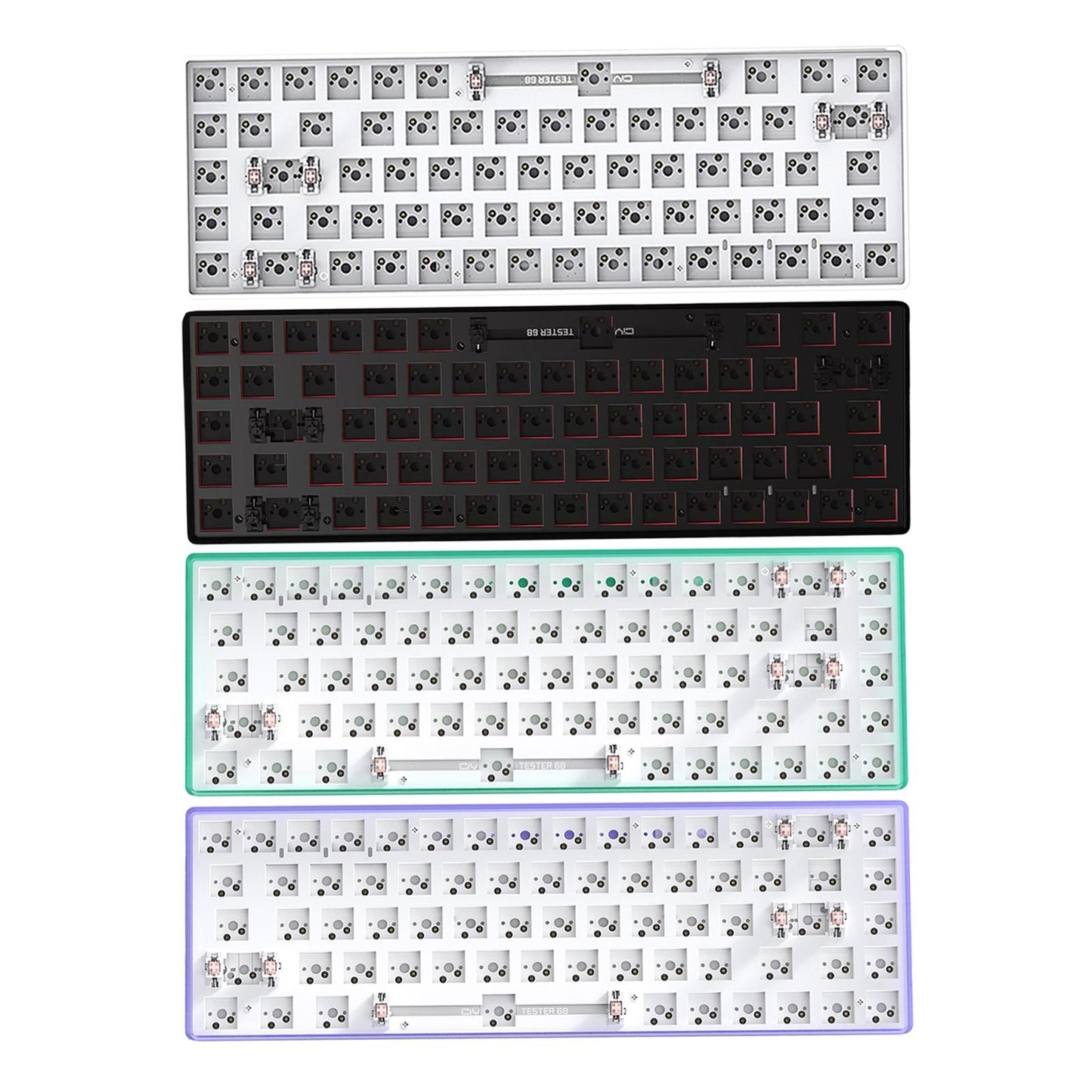 Mechanical Keyboard DIY Kit Hot-Swappable Shaft Base Axis for Windows PC White