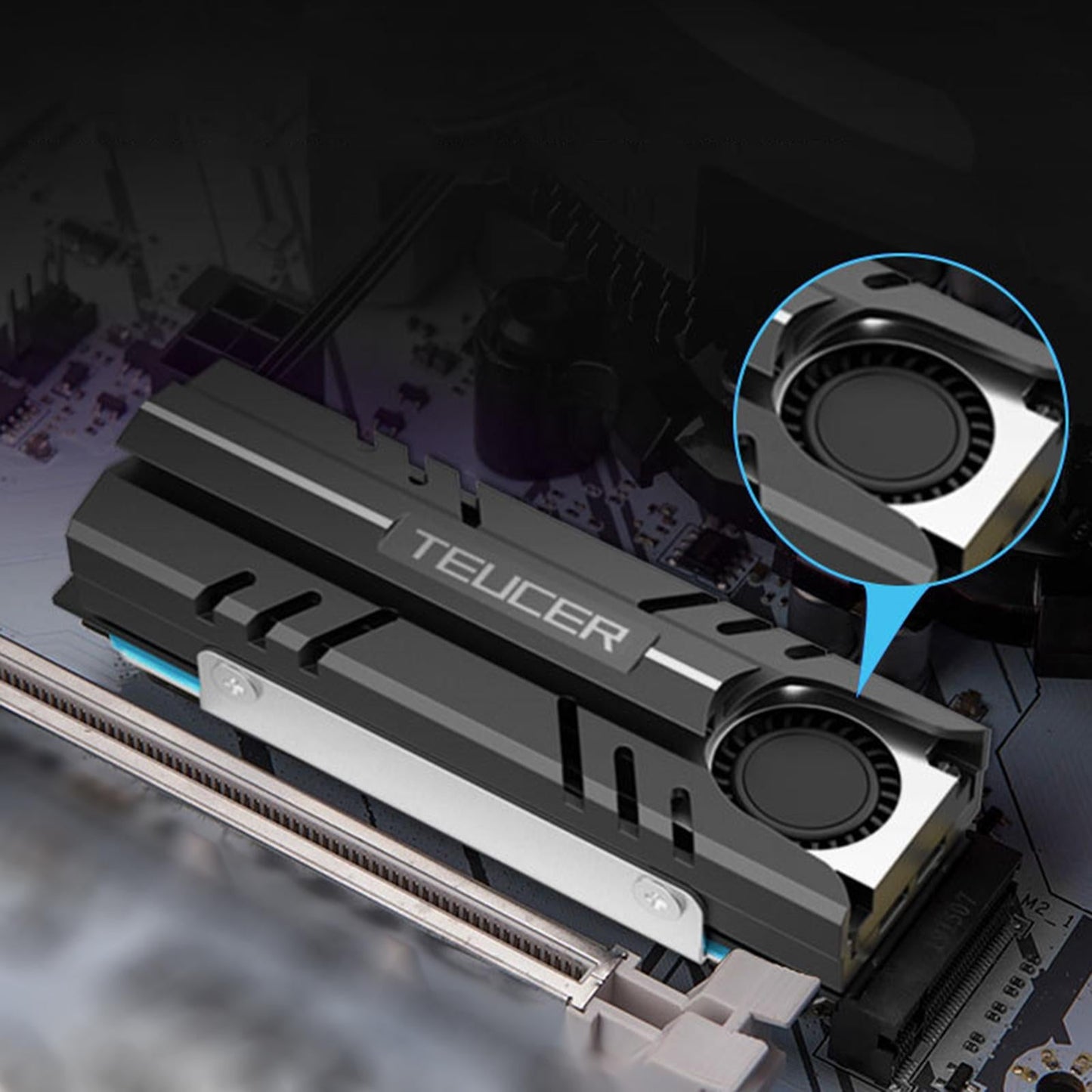 M.2 2280 SSD Heatsink 3Pin Mini Turbofan Heat Sink for PS5 Computer PC