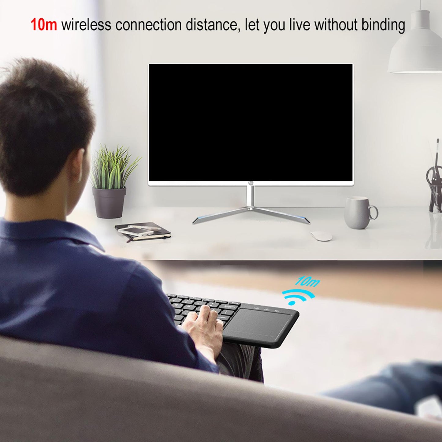 2.4G Wireless Keyboard with Multi Gesture Touchpad Cordless for Smart TV PC