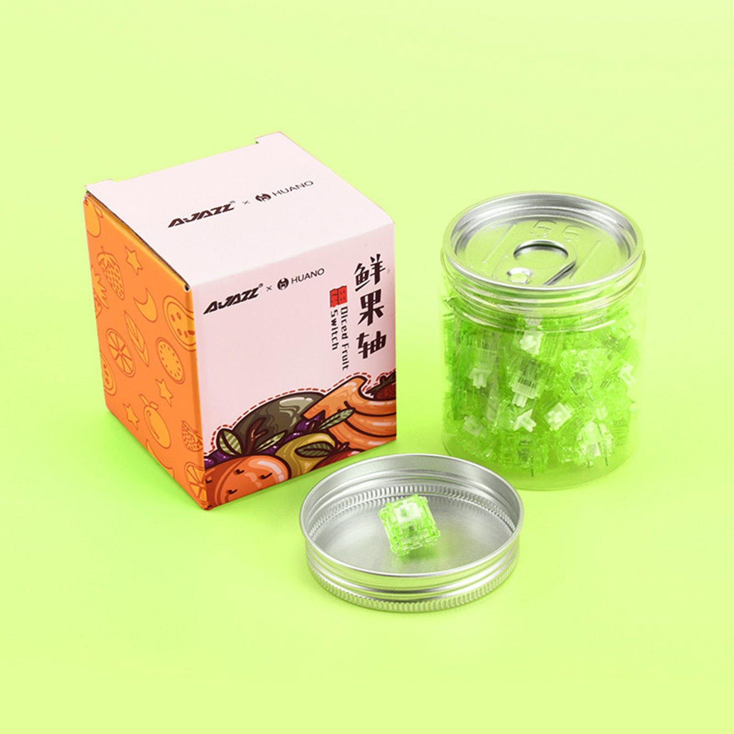 45x 3 Pin Diced Fruit Switch Set DIY Pre Lubed Switches Kiwifruit Switch