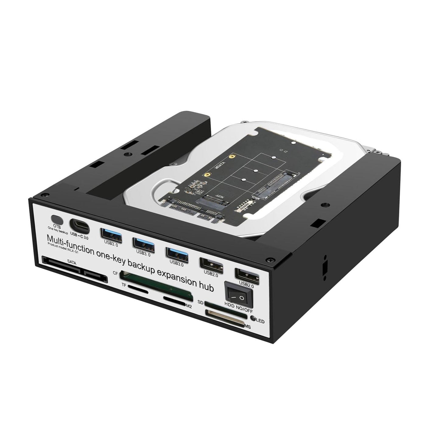 PC Front Panel USB Hub Audio 5Gbps Data Transfer SD/Mmc/CF/MS/TF/ M2