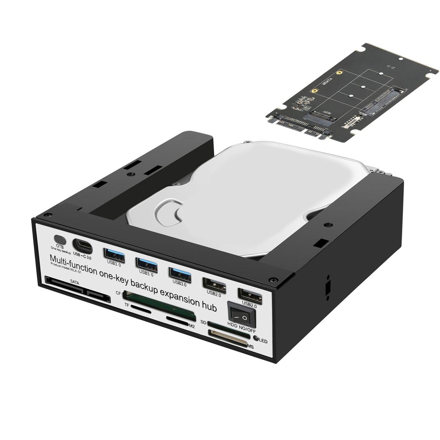 PC Front Panel USB Hub Audio 5Gbps Data Transfer SD/Mmc/CF/MS/TF/ M2