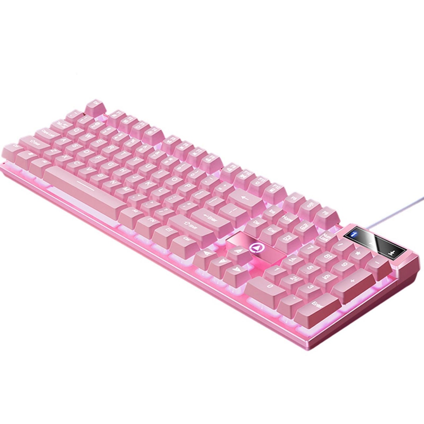 Mechanical Gaming Keyboard USB LED Lighting for Game Office Pink