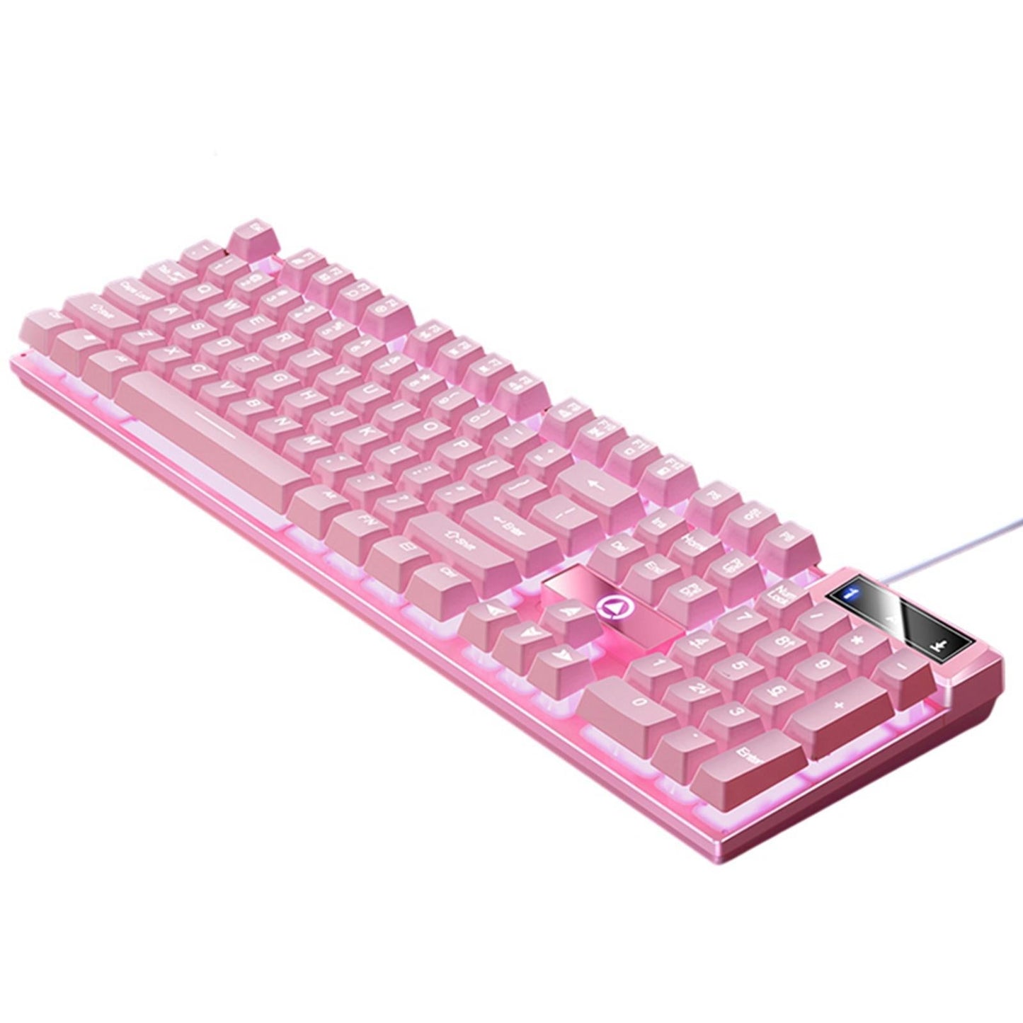 Mechanical Gaming Keyboard USB LED Lighting for Game Office Pink