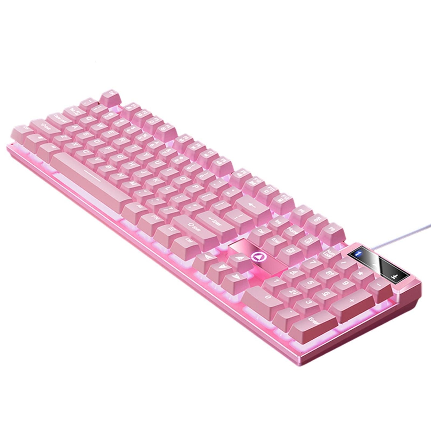 Mechanical Gaming Keyboard USB LED Lighting for Game Office Pink