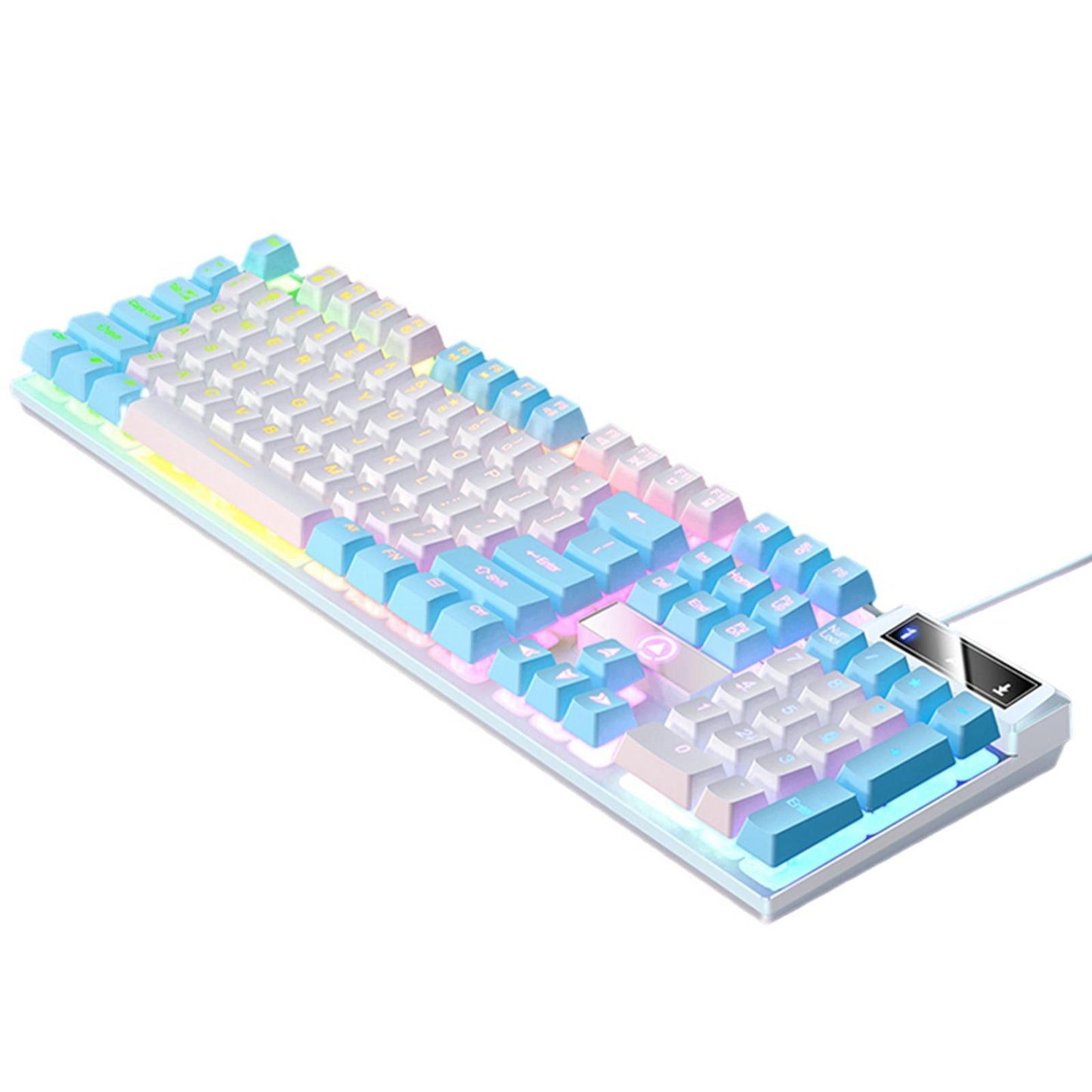 Mechanical Gaming Keyboard USB RGB Backlit for PC Game Office White Blue
