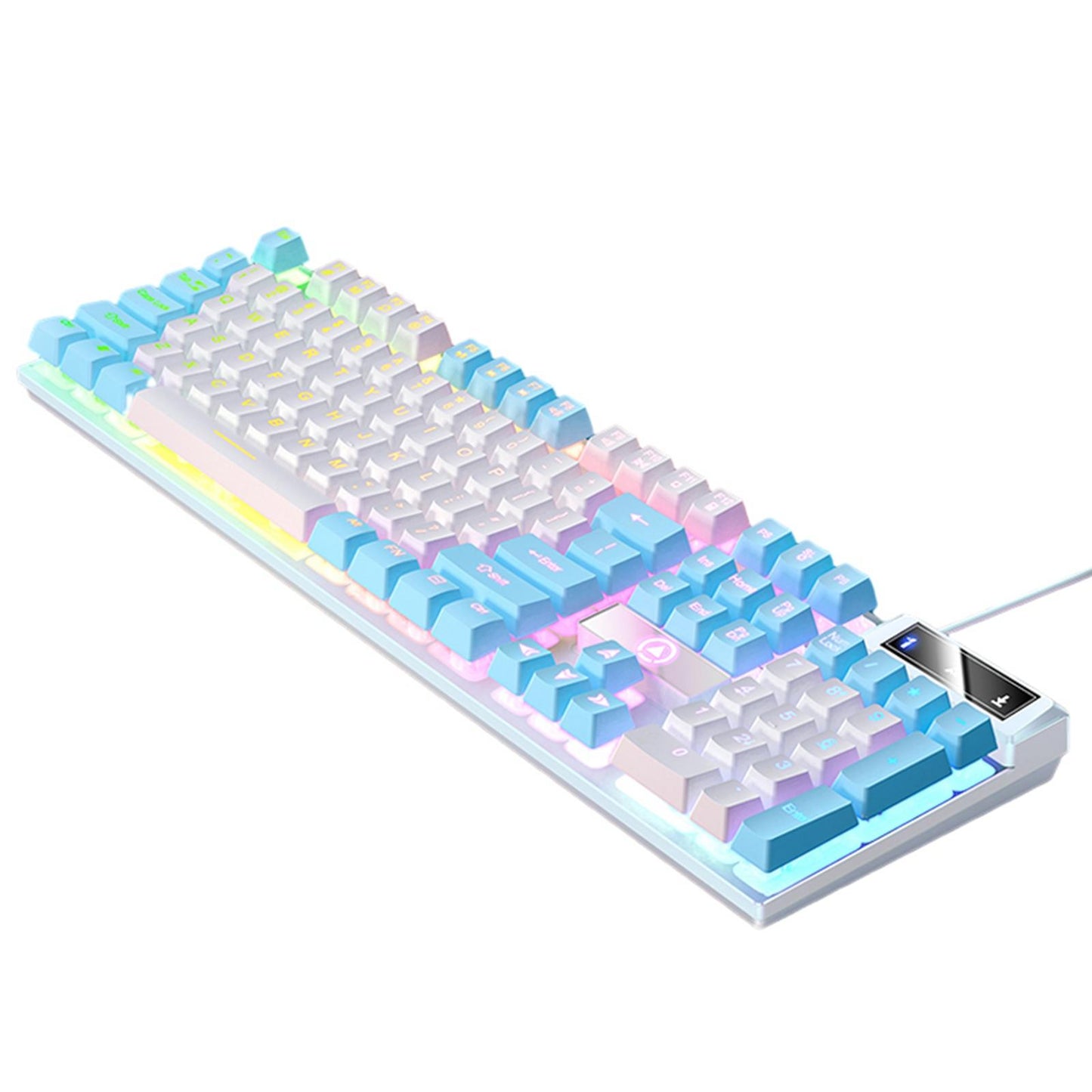 Mechanical Gaming Keyboard USB RGB Backlit for PC Game Office White Blue