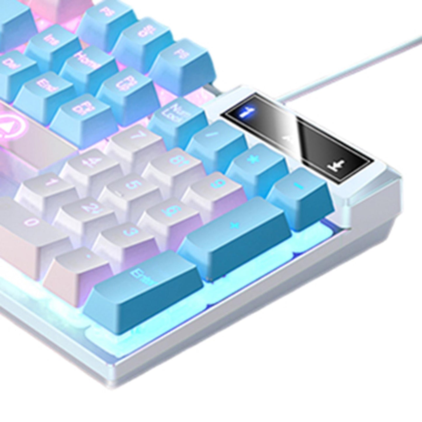 Mechanical Gaming Keyboard USB RGB Backlit for PC Game Office White Blue