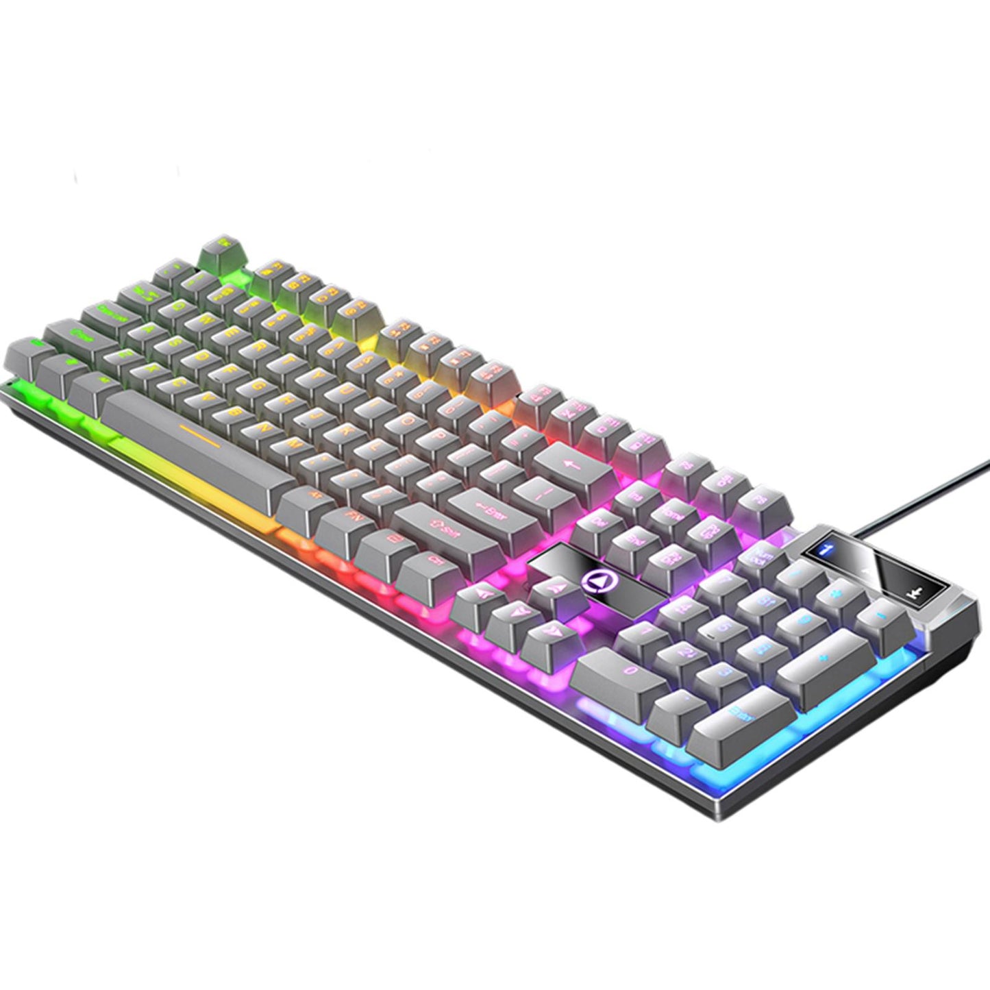 Mechanical Gaming Keyboard USB RGB Backlit for PC Game Office Gray