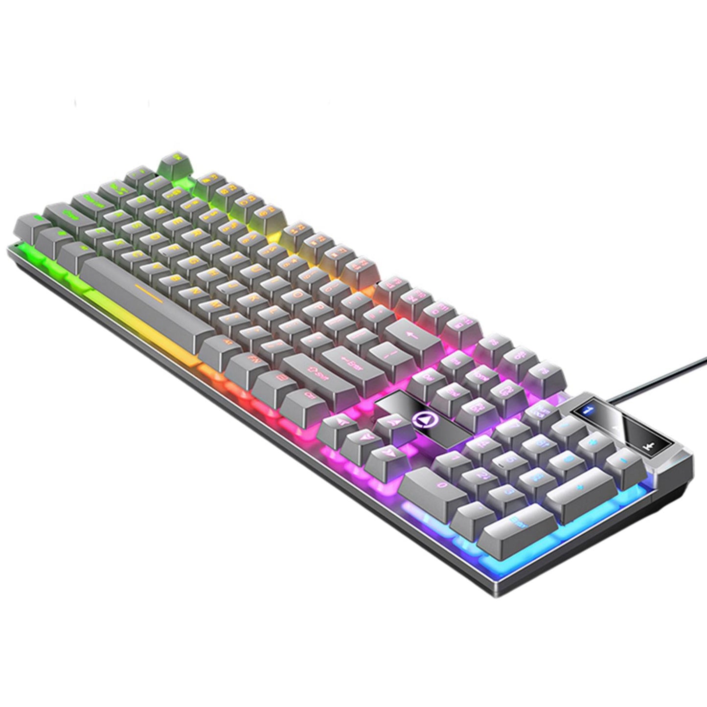Mechanical Gaming Keyboard USB RGB Backlit for PC Game Office Gray