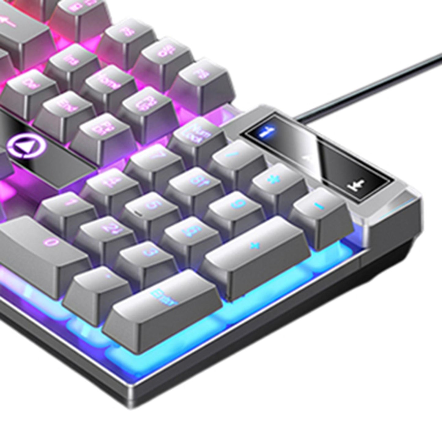 Mechanical Gaming Keyboard USB RGB Backlit for PC Game Office Gray