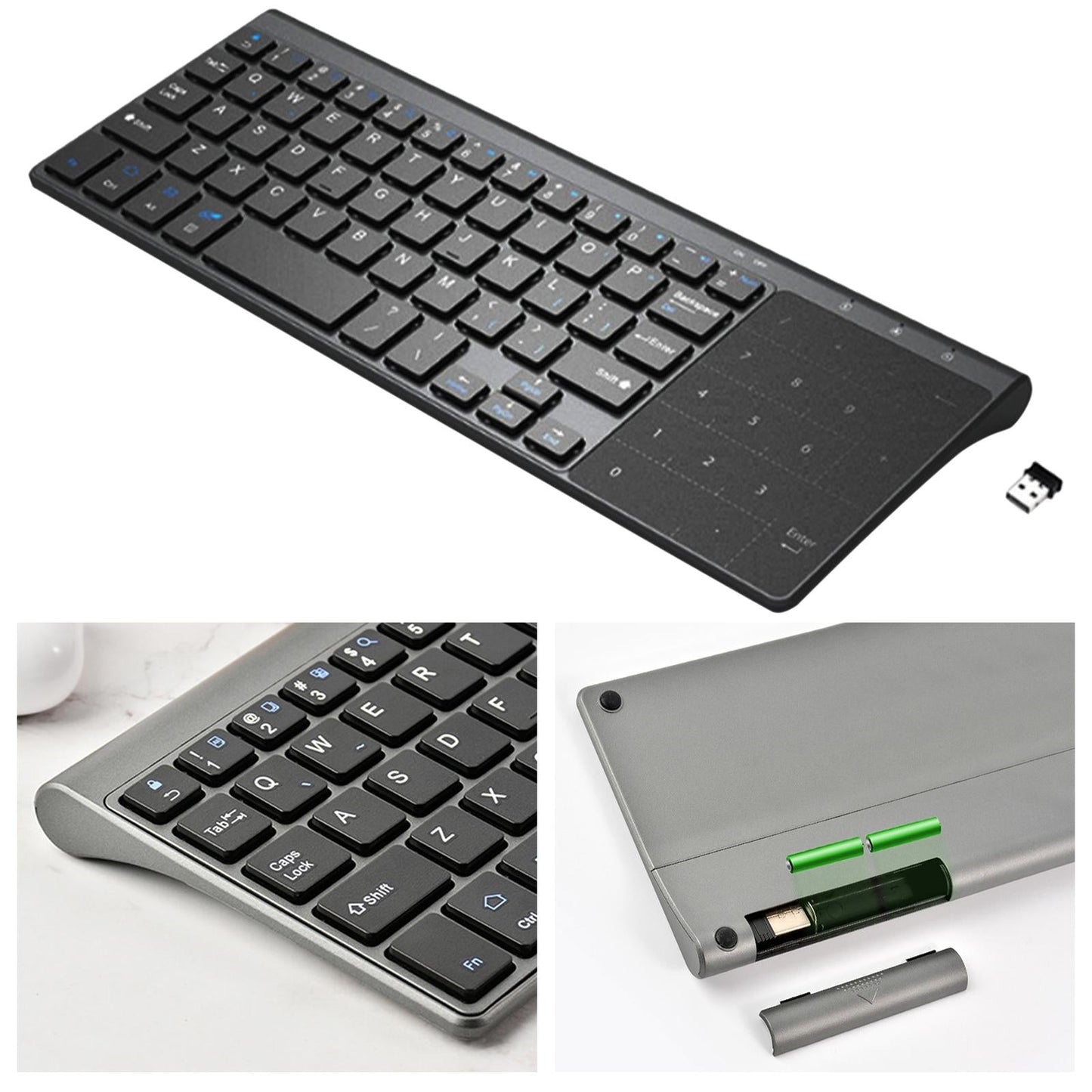 Mini Wireless Keyboard with USB Receiver Universal Portable for PC Notebook