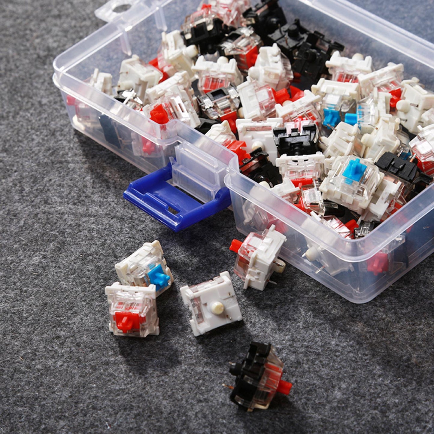 5Pcs Mechanical Keyboard Switch Storage Box Stackable for Keyboard DIY Panel