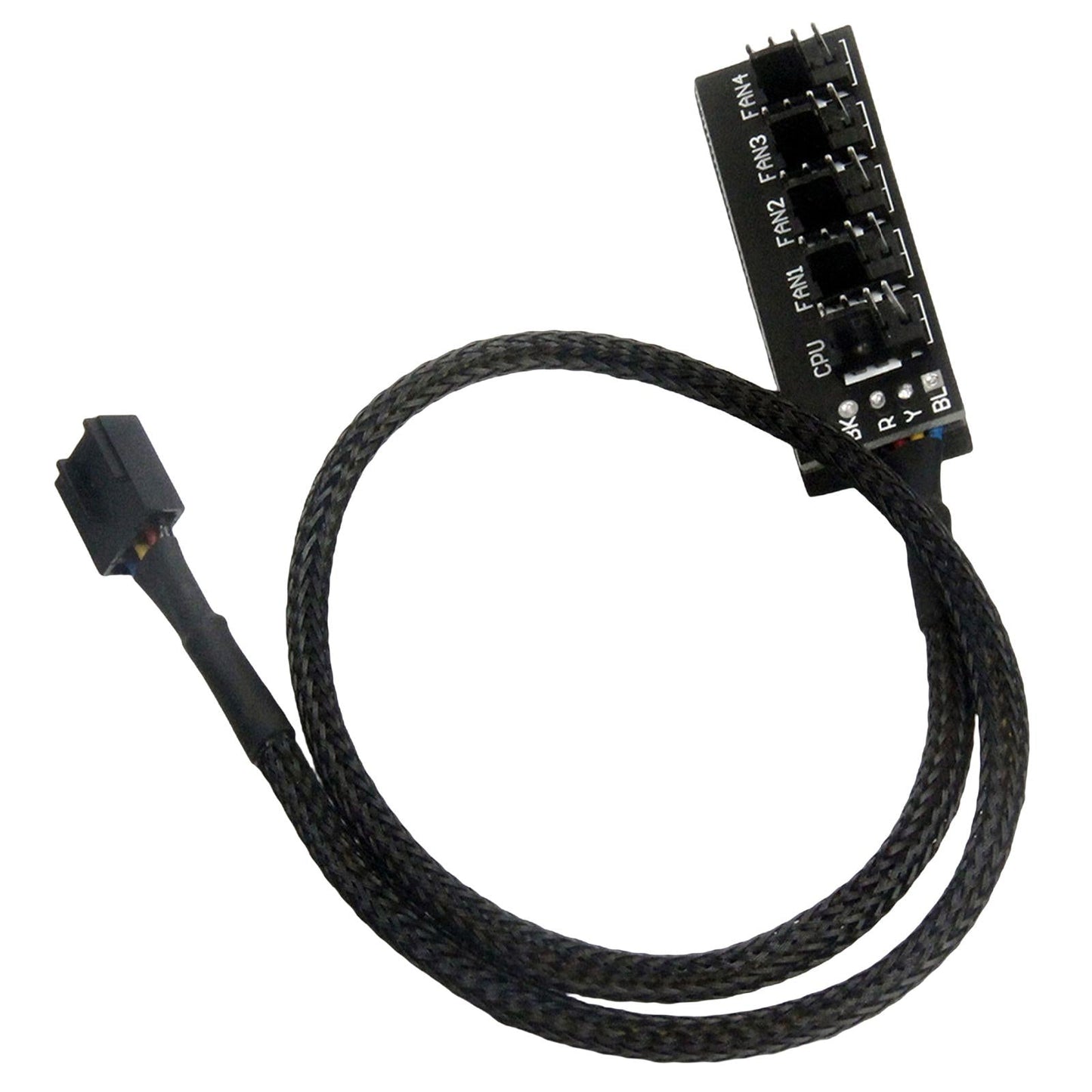 PWM Fan Hub Splitter Black Cord 1 to 5 Way Wire 4 Pin for 4 Pin & 3 Pin Fan