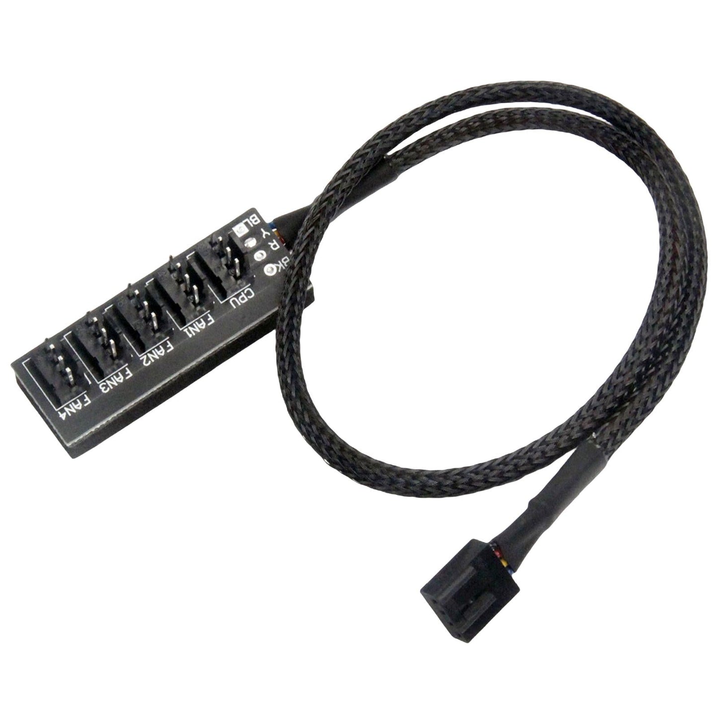 PWM Fan Hub Splitter Black Cord 1 to 5 Way Wire 4 Pin for 4 Pin & 3 Pin Fan
