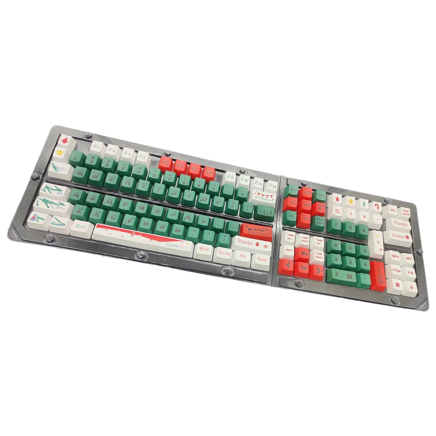 123 Keys PBT Keycaps Christmas Theme Waterproof for 61 64 68 87 96 98 108