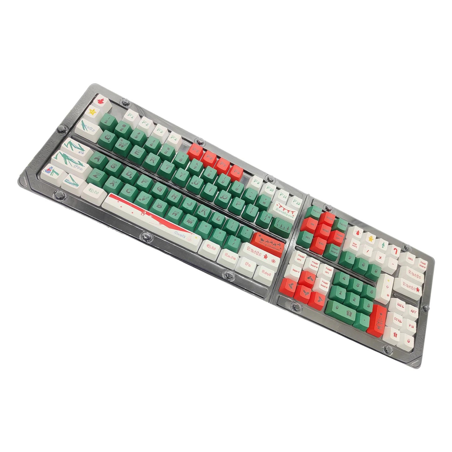 123 Keys PBT Keycaps Christmas Theme Waterproof for 61 64 68 87 96 98 108