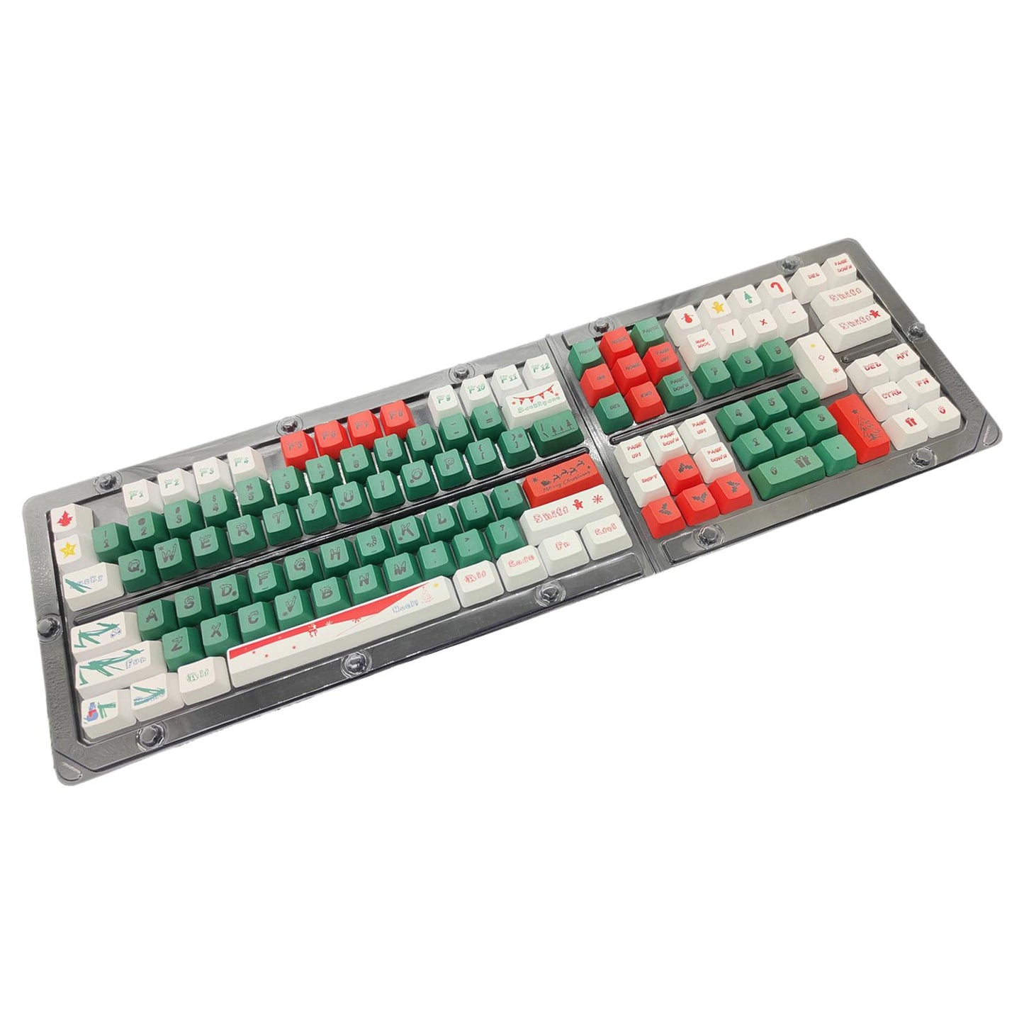 123 Keys PBT Keycaps Christmas Theme Waterproof for 61 64 68 87 96 98 108