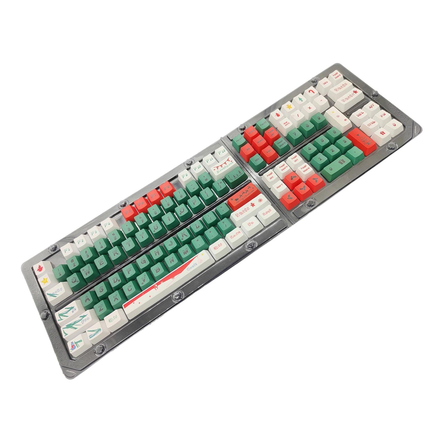 123 Keys PBT Keycaps Christmas Theme Waterproof for 61 64 68 87 96 98 108