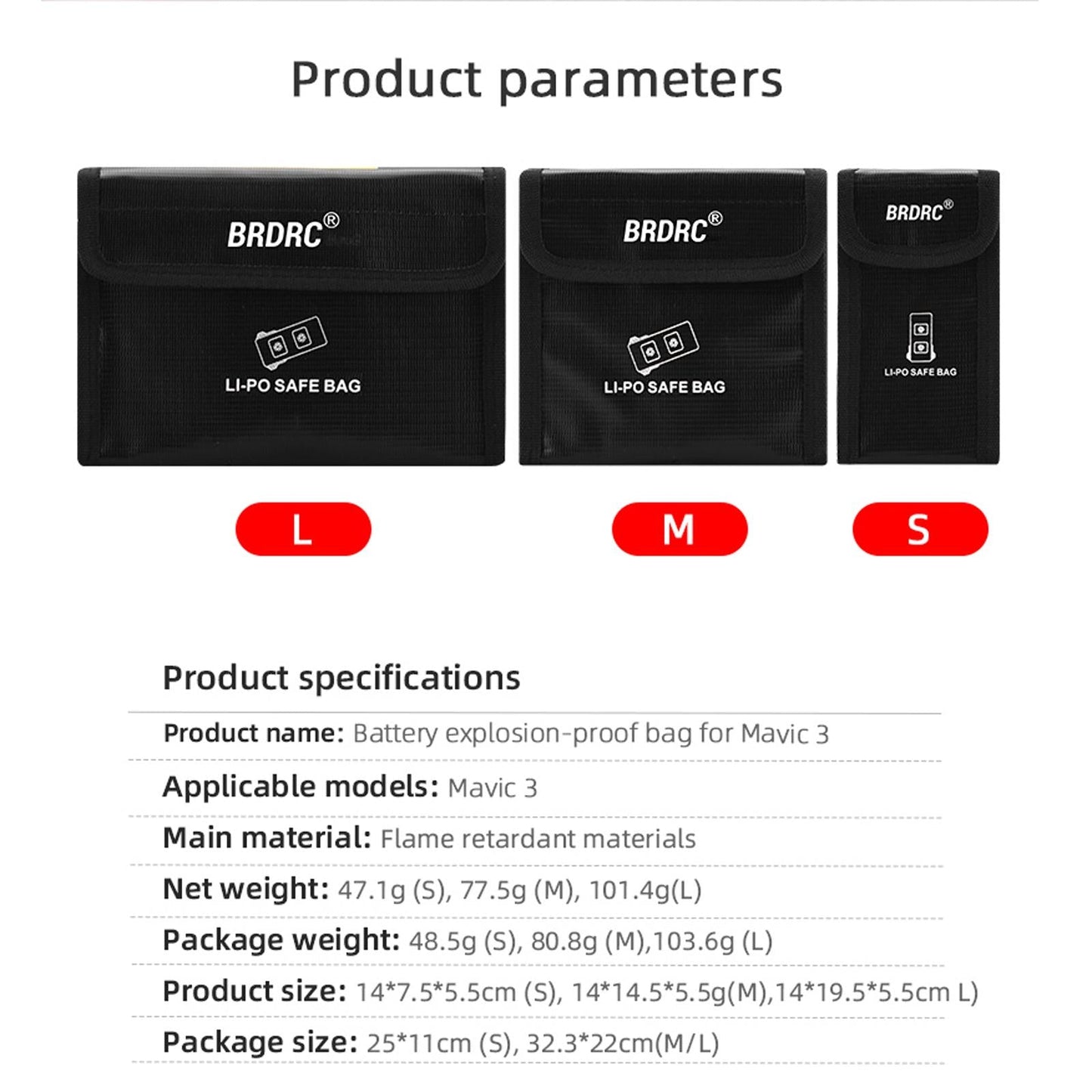 Battery Safe Bag Protection Explosion Proof for DJI Mavic 3 for 1 Battery