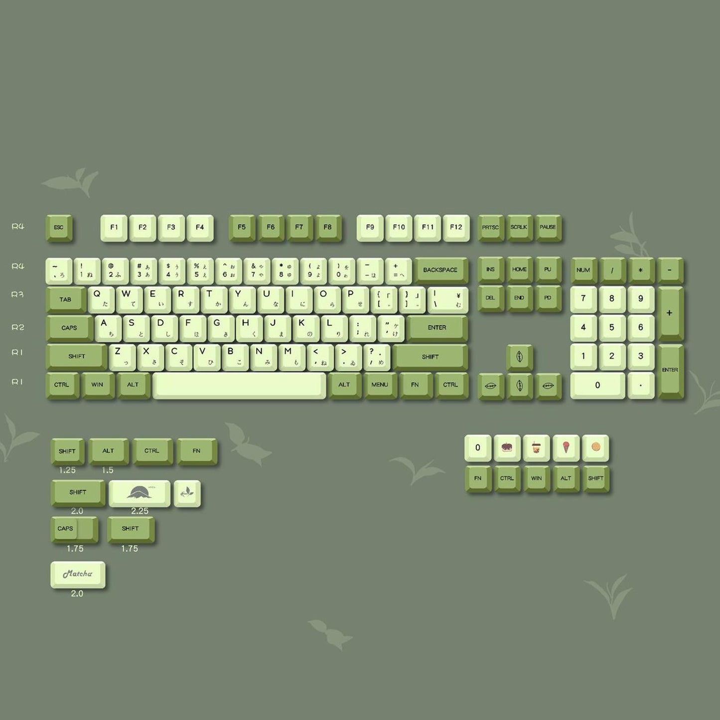 124-Key PBT Keycaps Cover for 87 98 104 108 61 63 64 68 75 Keyboard Japanese