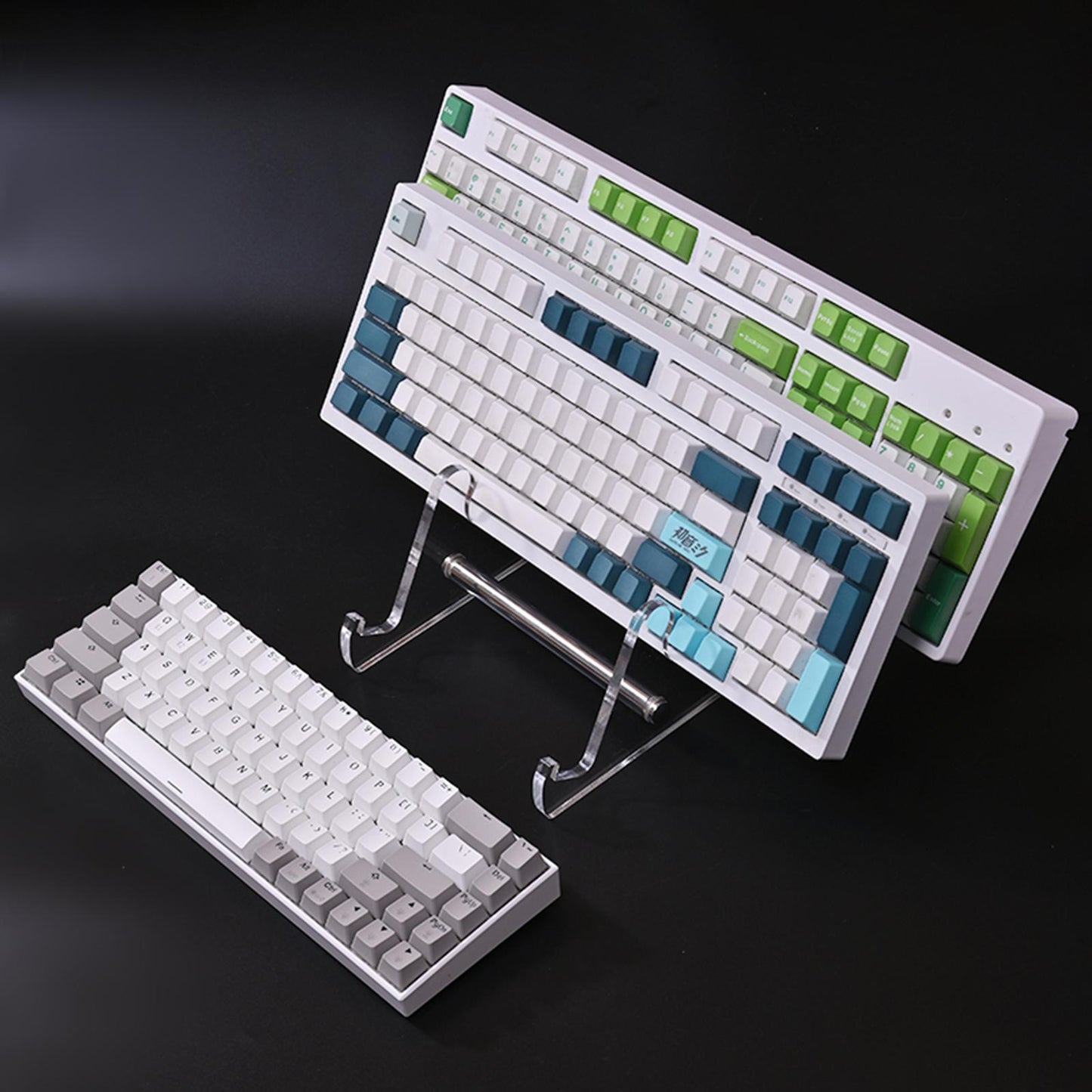 Full Transparent Mechanical Keyboard Stand Keyboard Display Stand 3 Slots
