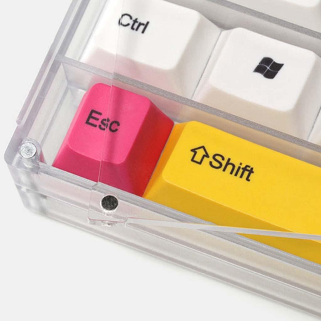 Clear 2 Layers Keycap Storage Box Dustproof DIY W/ Lid Container Organizer