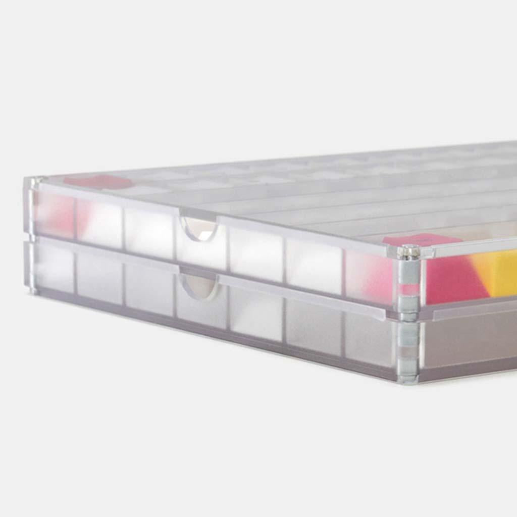 Clear 2 Layers Keycap Storage Box Dustproof DIY W/ Lid Container Organizer