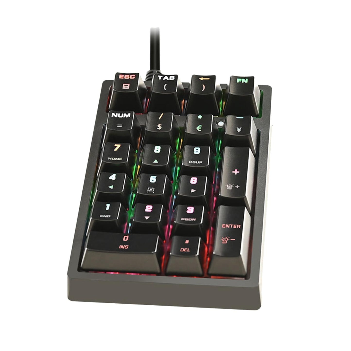 K21 Mini Numpad 21 Keys Plastic USB-C RGB Wired for Home Use Gaming Computer