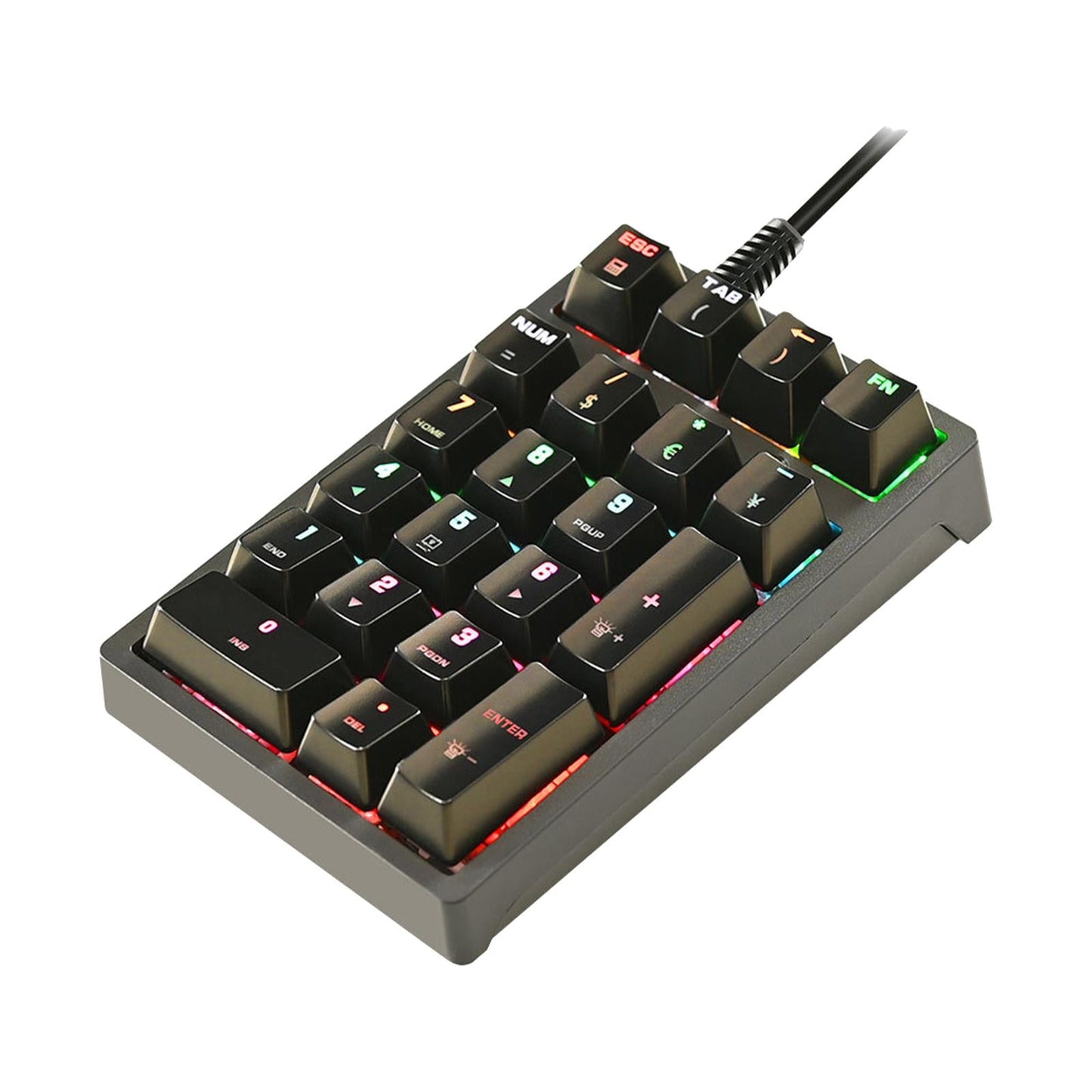 K21 Mini Numpad 21 Keys Plastic USB-C RGB Wired for Home Use Gaming Computer