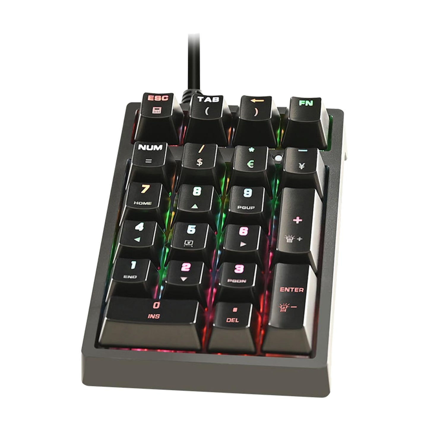 K21 Mini Numpad 21 Keys Plastic USB-C RGB Wired for Home Use Gaming Computer