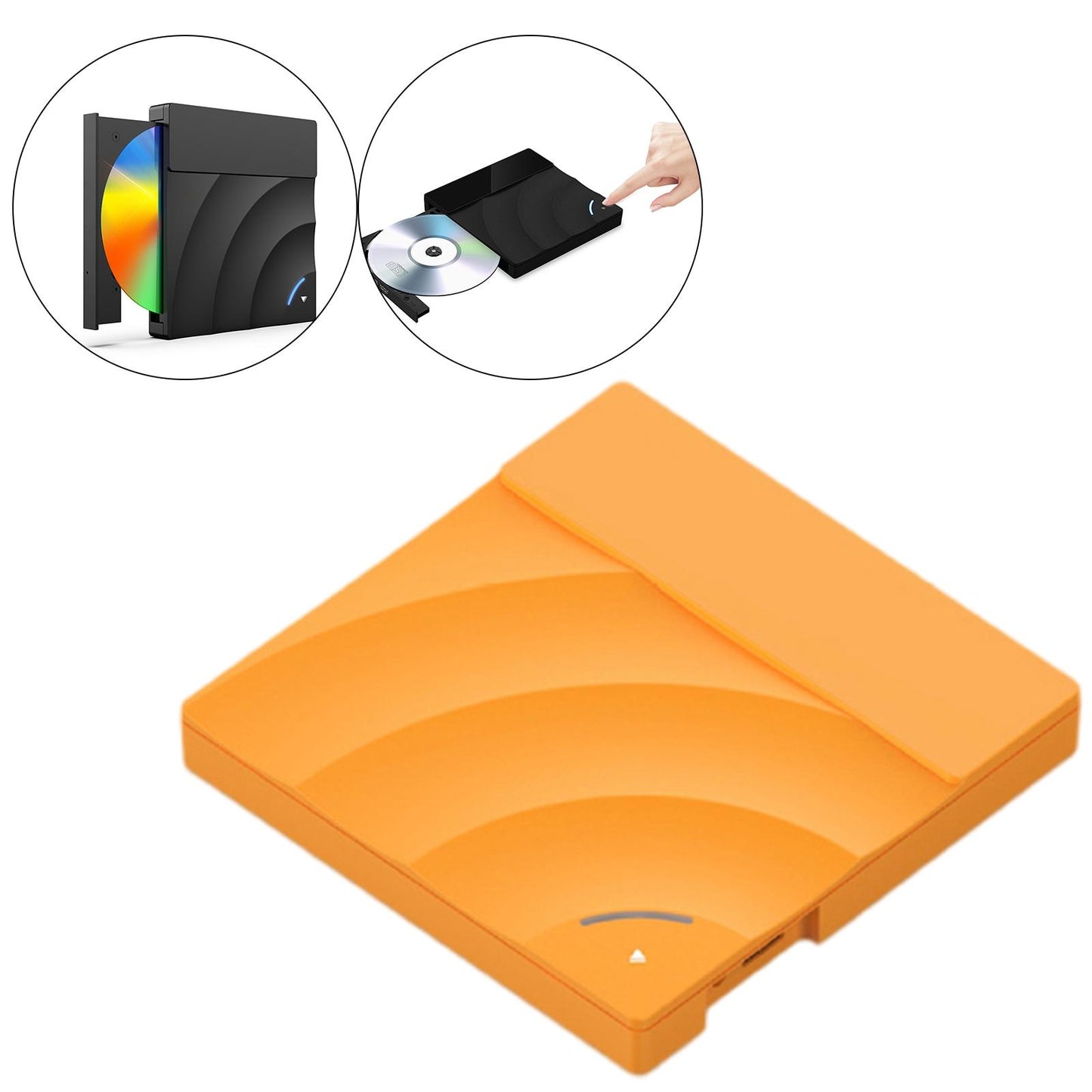 External CD DVD Rw Drive USB 3.0 Optical Disk Drive Rewriter Computer Orange