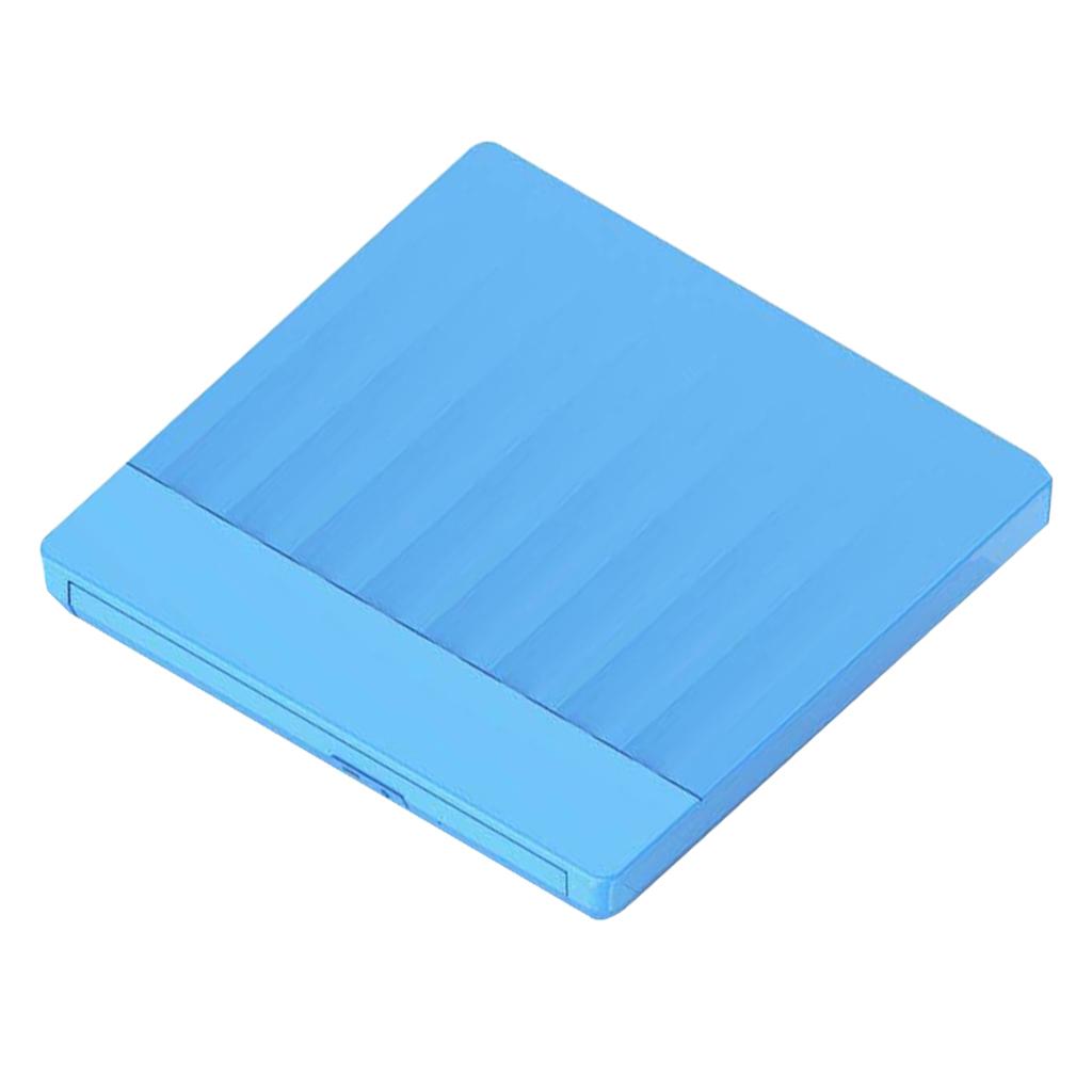 External DVD Burner USB 3.0 CD/DVD ROM Player Writer for Mac Windows Laptop Light Blue