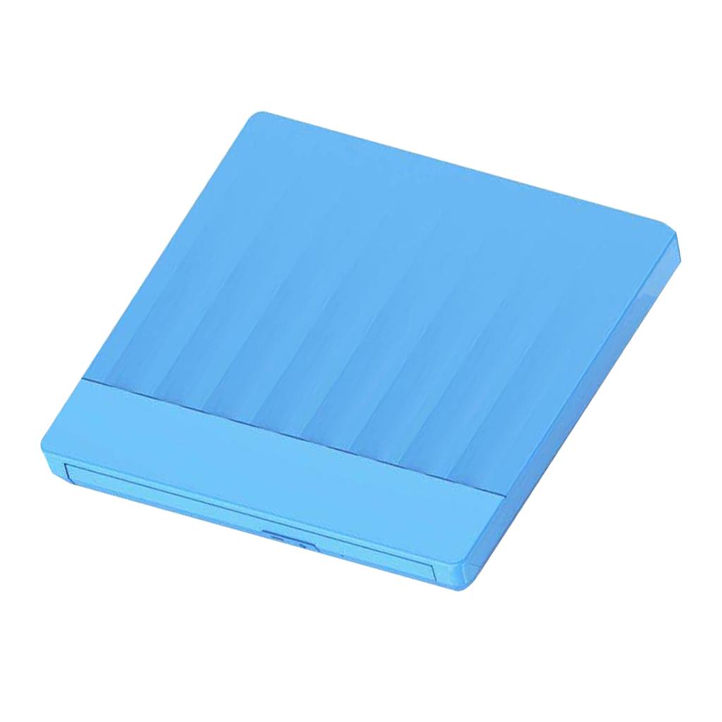 External DVD Burner USB 3.0 CD/DVD ROM Player Writer for Mac Windows Laptop Light Blue