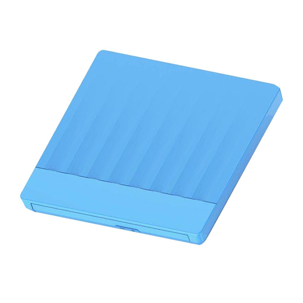 External DVD Burner USB 3.0 CD/DVD ROM Player Writer for Mac Windows Laptop Light Blue