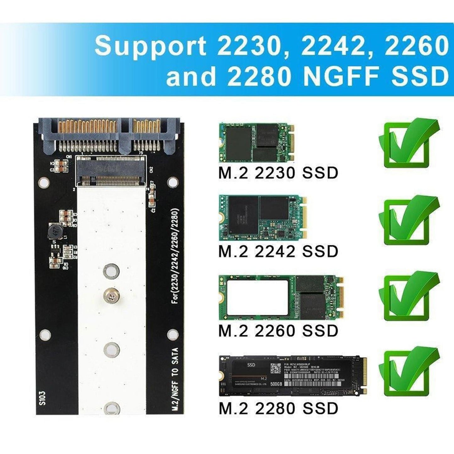 M.2 SSD to 2.5 inch SATA 3.0 Case Adapter External SSD Reader Gray