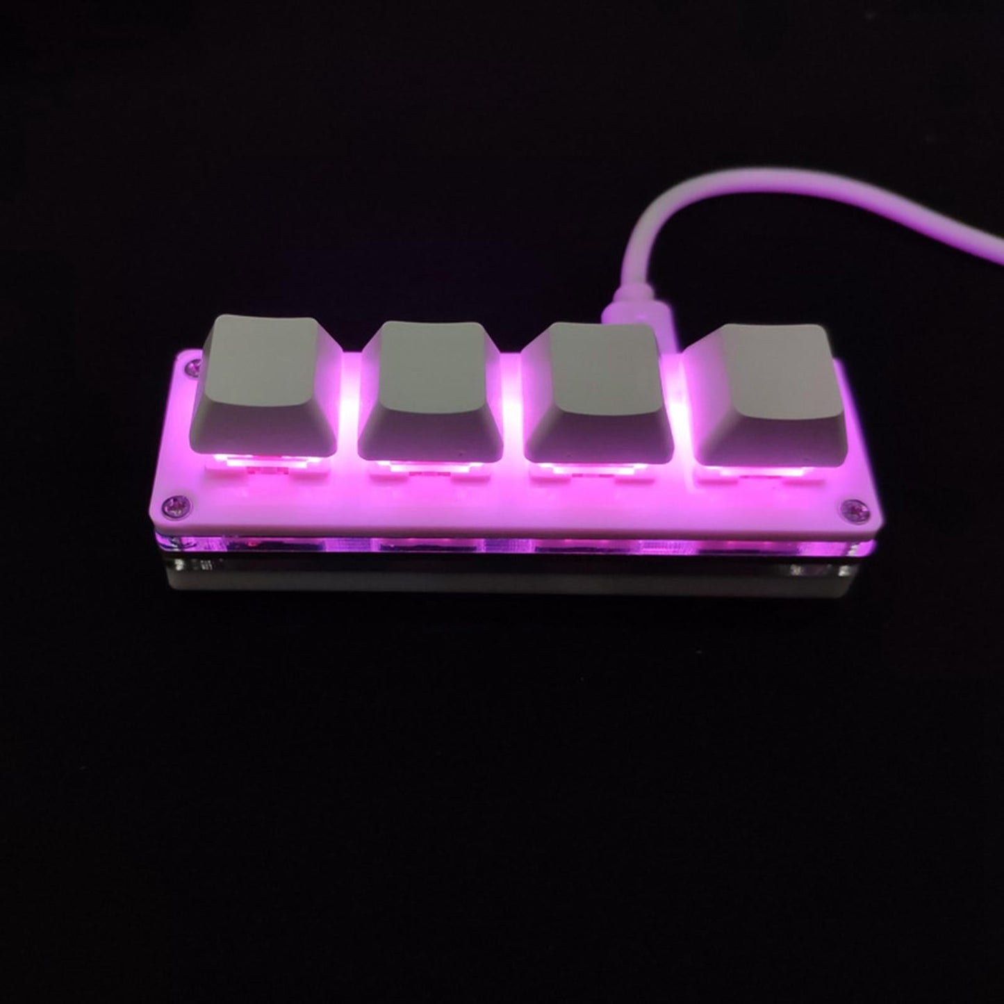 USB Mini 4 Keys Keyboard Programmable Hot Swap for Office Blue Switch